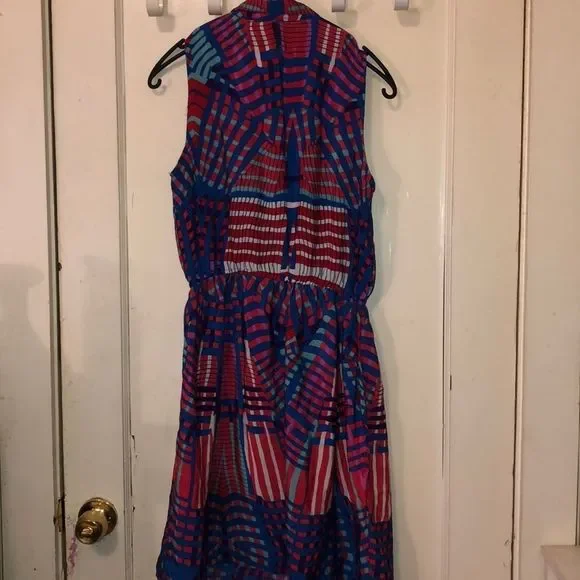 Amazing summer flowy multi color dress sz M - Picture 6 of 8